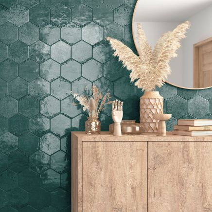 Benedict Blue Porcelain Hexagon Tile