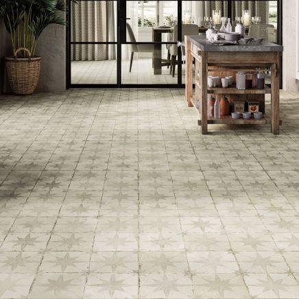 Hydra White Patterned Ceramic Tile