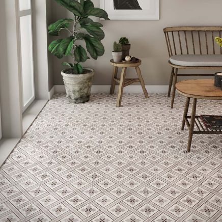 Harve Grey Patterned Porcelain Tile