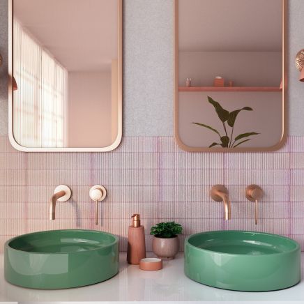 Cheri Pink Textured Ceramic Brick Tile