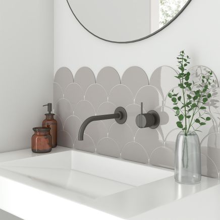 Pisces Grey Ceramic Fan Tile