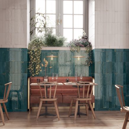 Benedict Blue Porcelain Brick Tile