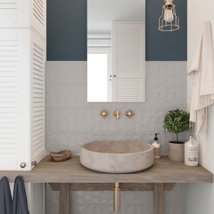 Bellever Soft Grey Matt Porcelain Brick Tile