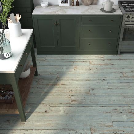 Wareham Teal Wood Effect Porcelain Tile