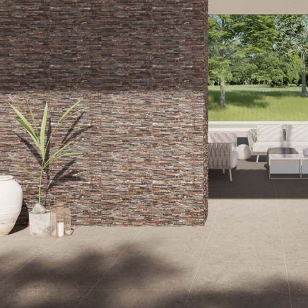 Drury Brown Textured Stone Porcelain Tile