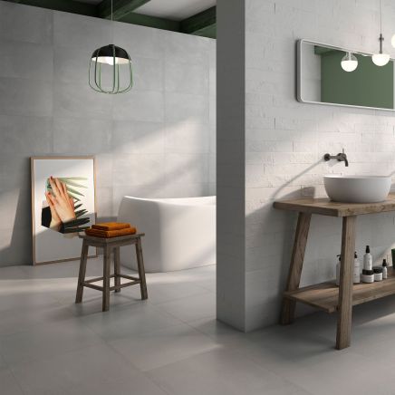 Aries White Concrete Ceramic Tile