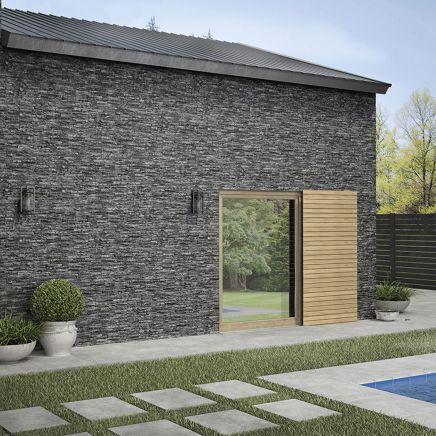 Athens Dark Grey Textured Stone Porcelain Tile