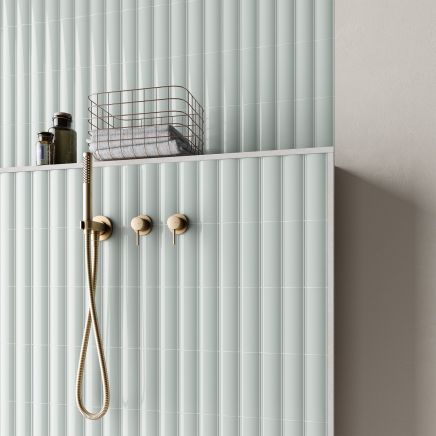Vienna Convex Sky Blue Ceramic Brick Tile