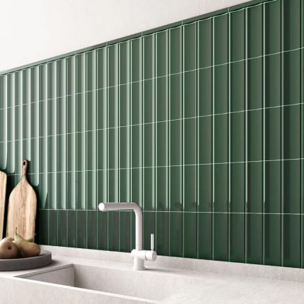 Vienna Concave Green Ceramic Brick Tile