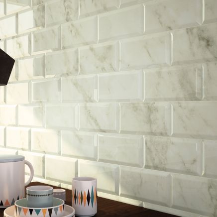 Metro Beige Marble Ceramic Brick Tile