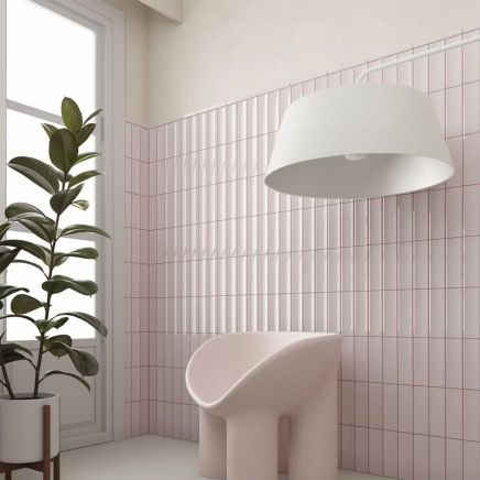 Vienna Concave Fair Pink Ceramic Brick Tile