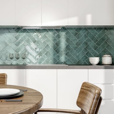 Lagon Green Ceramic Brick Tile