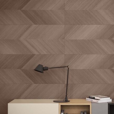 Eden Brown Wood Effect Ceramic Chevron Tile