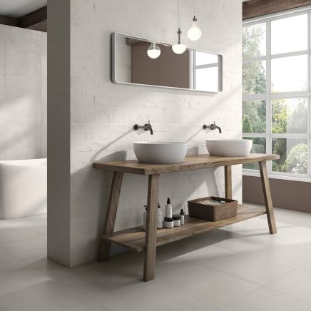 Aries Ivory Textured Concrete Ceramic Tile