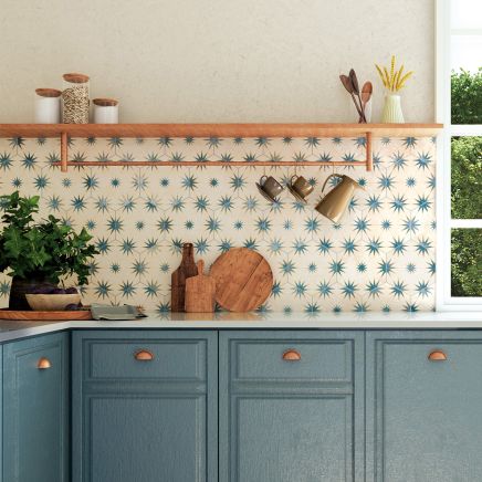 Jenson Blue Patterned Porcelain Hexagon Tile