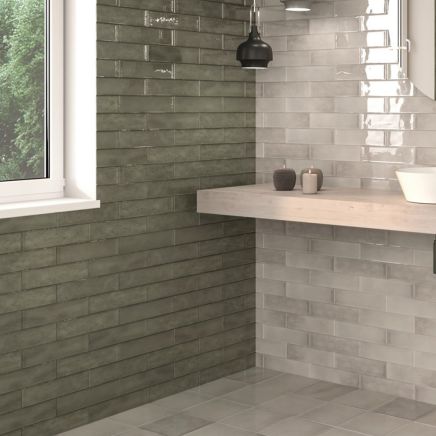 Vargas Khaki Ceramic Brick Tile
