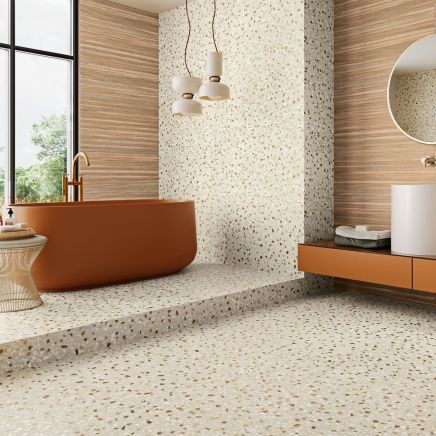 Santiago Cream Terrazzo Stone Porcelain Tile