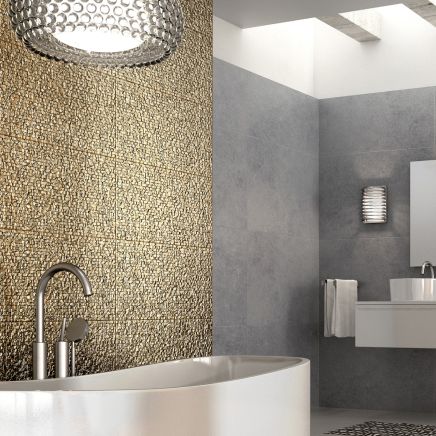 Glint Gold Textured Porcelain Tile
