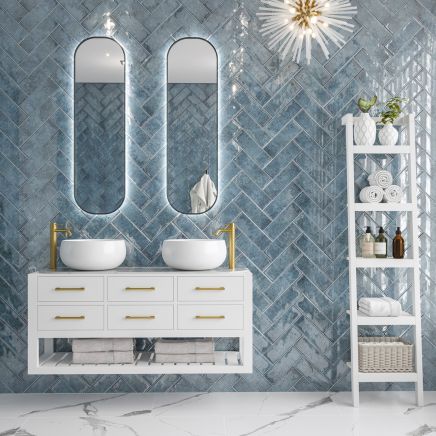 Lagon Blue Ceramic Brick Tile