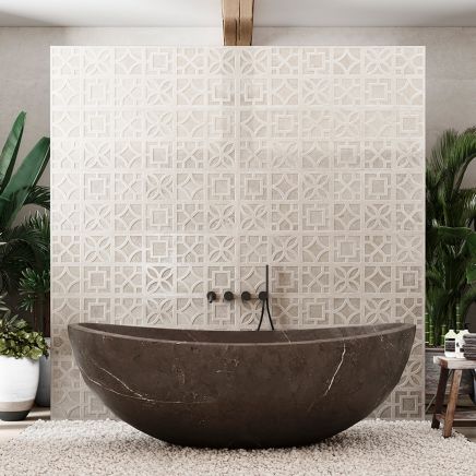 Lena Beige Patterned Stone Porcelain Tile