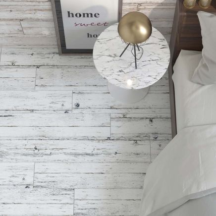 Wareham White Wood Effect Porcelain Tile (1200x200mm) | Go Tiles