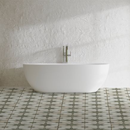 Hydra Sage Green Patterned Ceramic Tile (450x450mm) | Go Tiles