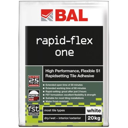 BAL Rapid-Flex One Tile Adhesive - 20kg | Rapid Tile Adhesive