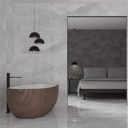 Dayton Onyx Pearl Marble Porcelain Tile (900x450mm) | Go Tiles