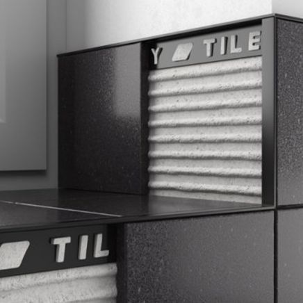 Plastic 8mm Black Tile Trim