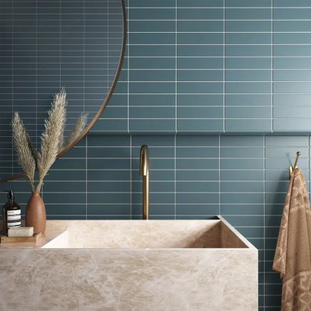 Avon Teal Ceramic Brick Tile (200x50mm) | Go Tiles
