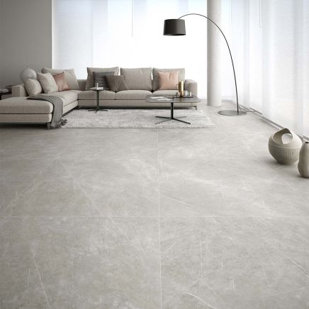 Hawke Light Grey Stone Porcelain Tile (1200x600mm) | Go Tiles
