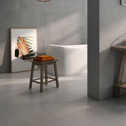 Aries Grey Concrete Ceramic Tile (450x450mm) | Go Tiles