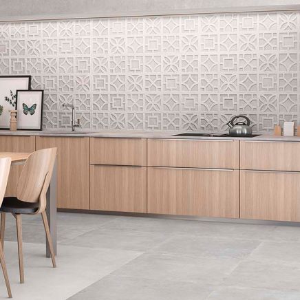 Lena Grey Patterned Stone Porcelain Tile (750x750mm) | Go Tiles