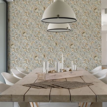 Quinn Beige Paisley Patterned Porcelain Tile (250x250mm) | Go Tiles