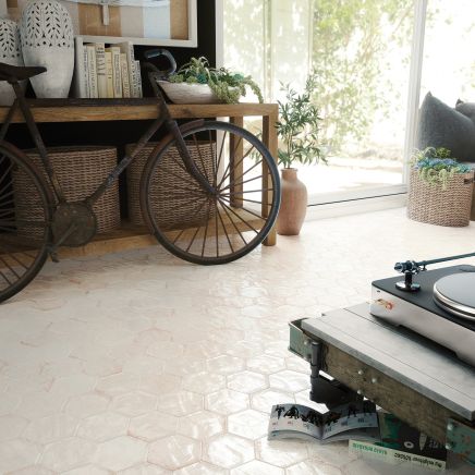 Benedict White Porcelain Hexagon Tile (150x130mm) | Go Tiles