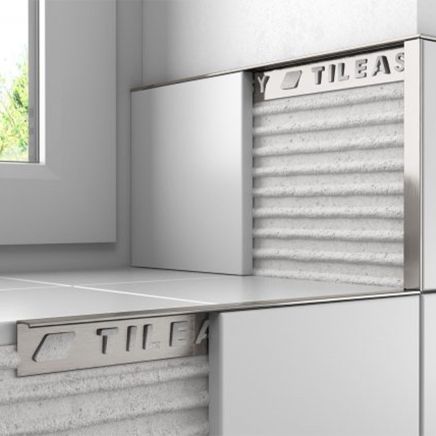 Tileasy Aluminium 10mm Stainless Steel Effect Tile Trim | Tile Edging