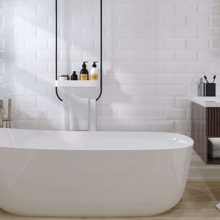 Metro White Ceramic Brick Tile (200x100mm) | Go Tiles