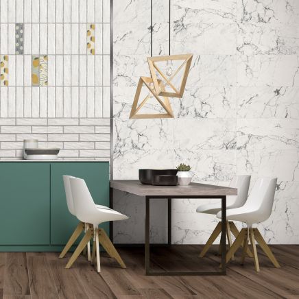 Titan White Marble Ceramic Tile (600x300mm) | Go Tiles