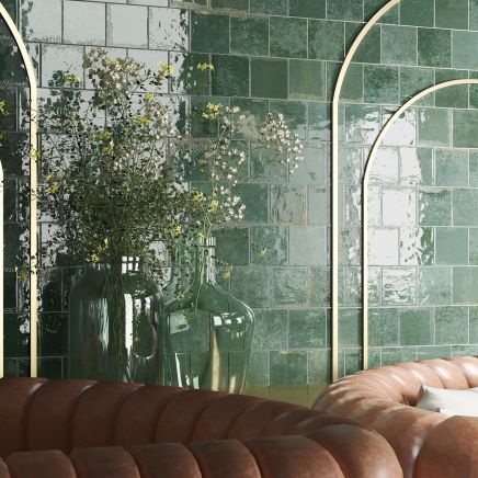 Benedict Green Porcelain Tile (150x150mm) | Go Tiles