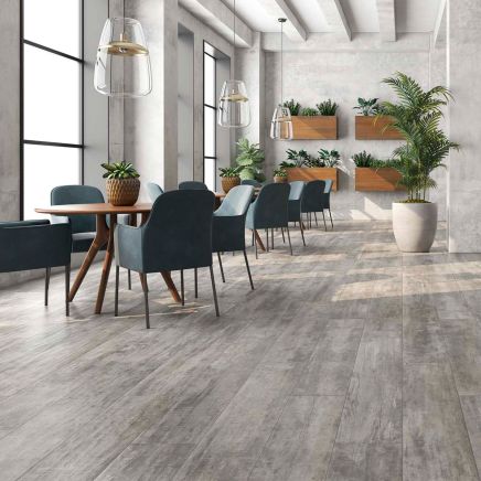 Riga Grey Wood Effect Porcelain Tile (1000x248mm) | Go Tiles