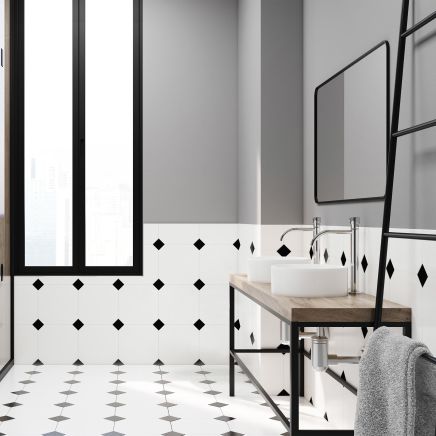 Tallinn Black Diamond Porcelain Tile (50x50mm) | Go Tiles