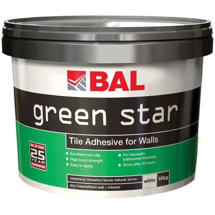 BAL Green Star Ready Mixed Adhesive - 15kg | Tile Grout & Adhesive