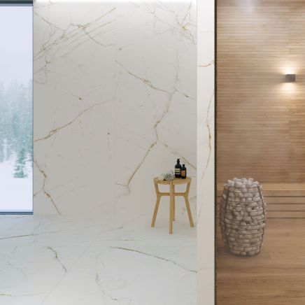 Devine White Marble Porcelain Tile (1000x1000mm) | Go Tiles