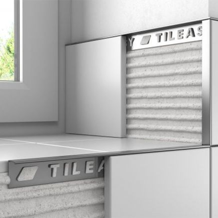 Tileasy Aluminium 10mm Brushed Chrome Tile Trim | Tile Edging