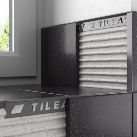 Tileasy Aluminium 10mm Textured Anthracite Tile Trim | Tile Edging