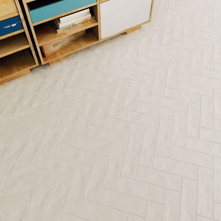 Bellever Soft White Matt Porcelain Brick Tile (200x65mm) | Go Tiles