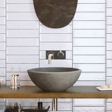 Vargas White Ceramic Brick Tile (300x75mm) | Go Tiles