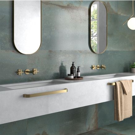Gallo Teal Concrete Porcelain Tile (1200x600mm) | Go Tiles