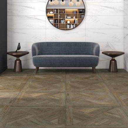 Birdie Umber Wood Effect Porcelain Tile (900x900mm) | Go Tiles