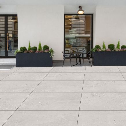 Pontus White Outdoor Porcelain Tile (600x600mm) | Go Tiles